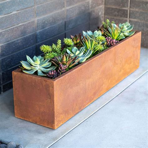 corten steel window box planter|metal planter boxes outdoor australia.